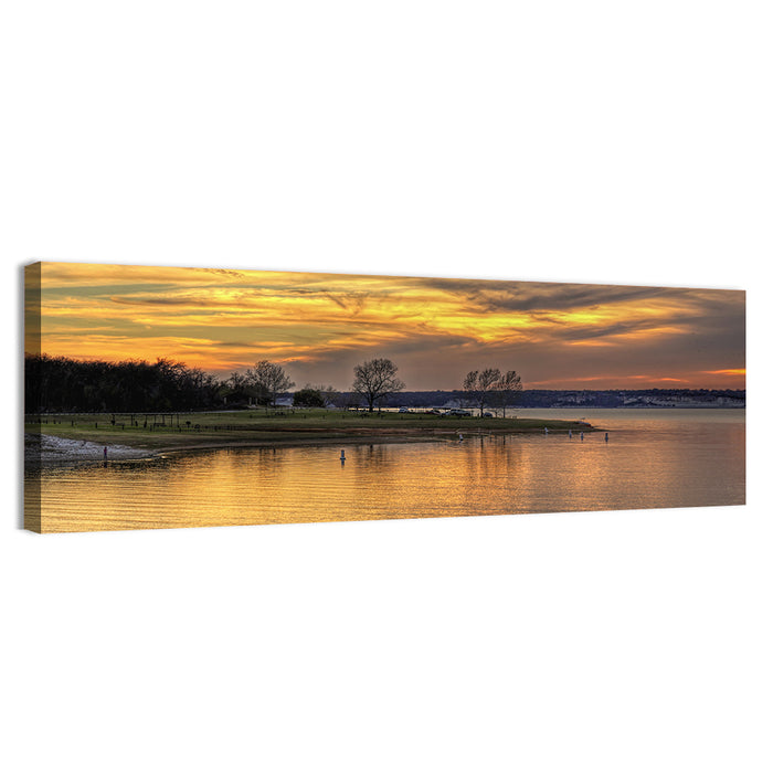 Lake Whitney Sunset Wall Art as a canvas print