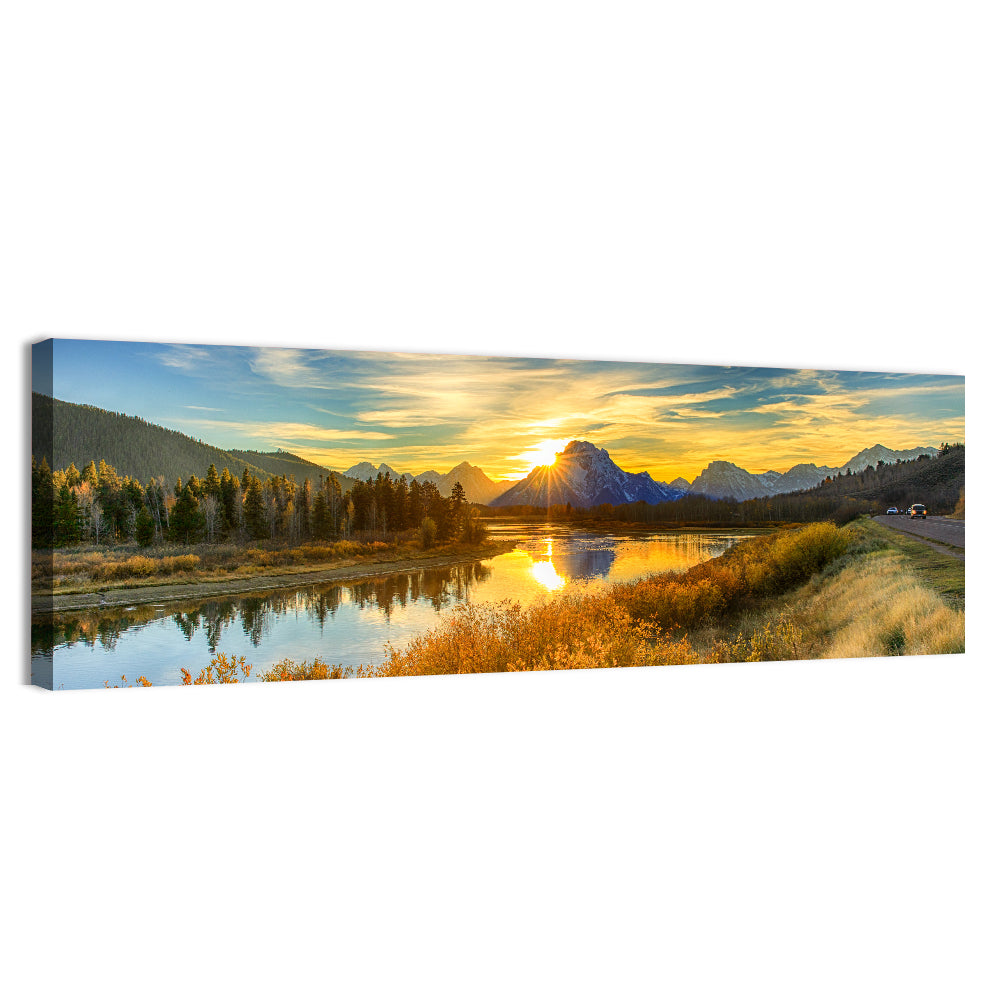 Oxbow Bend Sunrise Wall Art, canvas print, panoramic