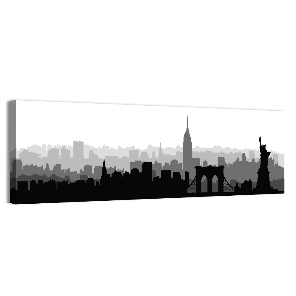 New York Skyline Silhouette Wall Art