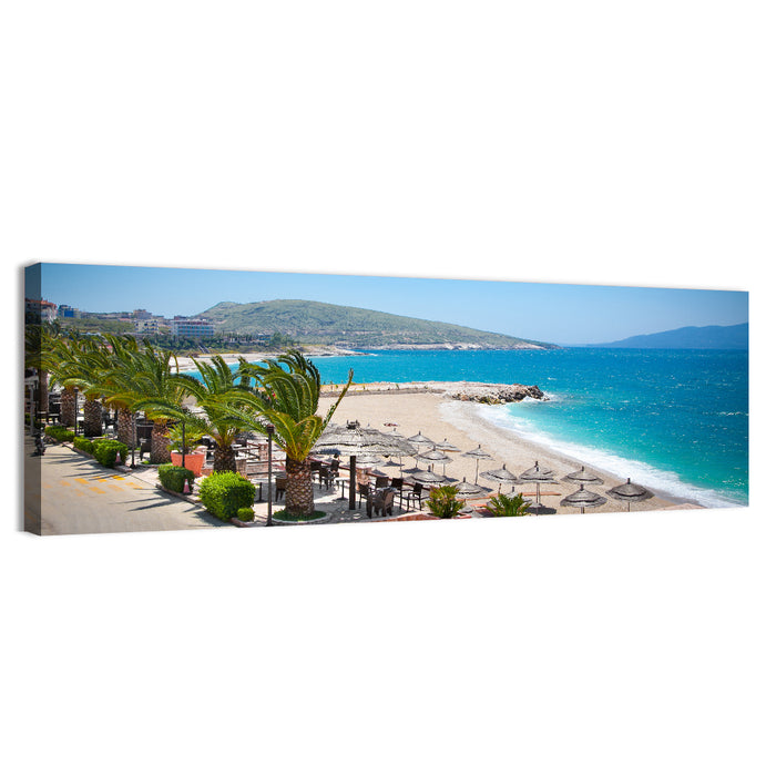 Saranda Seaside View Wall Art as a canvas print
