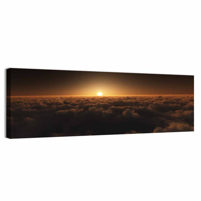 Sunset Over Cloud Sea Wall Art as a canvas print