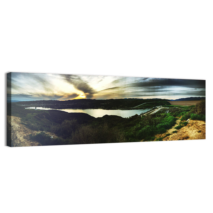 Castaic Lake Sunset Wall Art as a canvas print