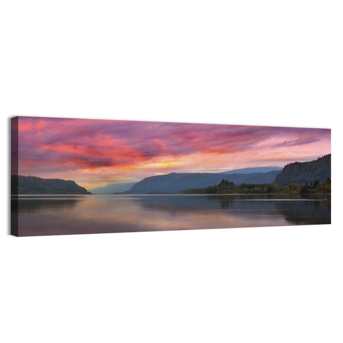 Sunrise Over River Gorge Wall Art as a canvas print