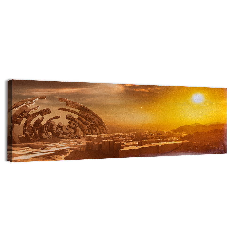 Deserted Alien Planet at Dusk Wall Art