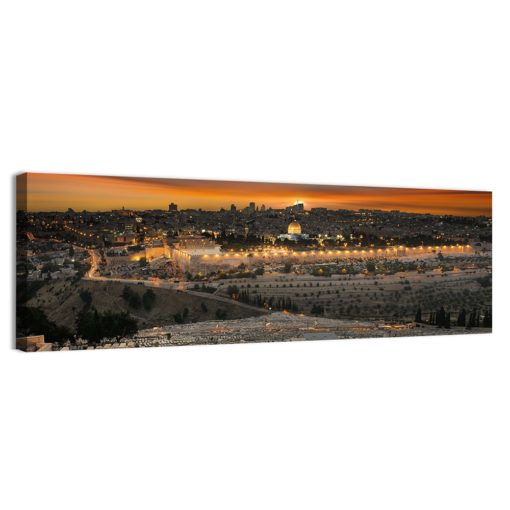 Jerusalem Sunset Over Temple Mount Wall Art