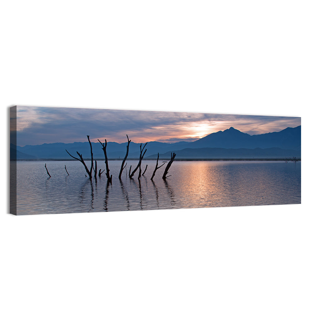 Lake Isabella Sunrise Reflection Wall Art, canvas print, panoramic