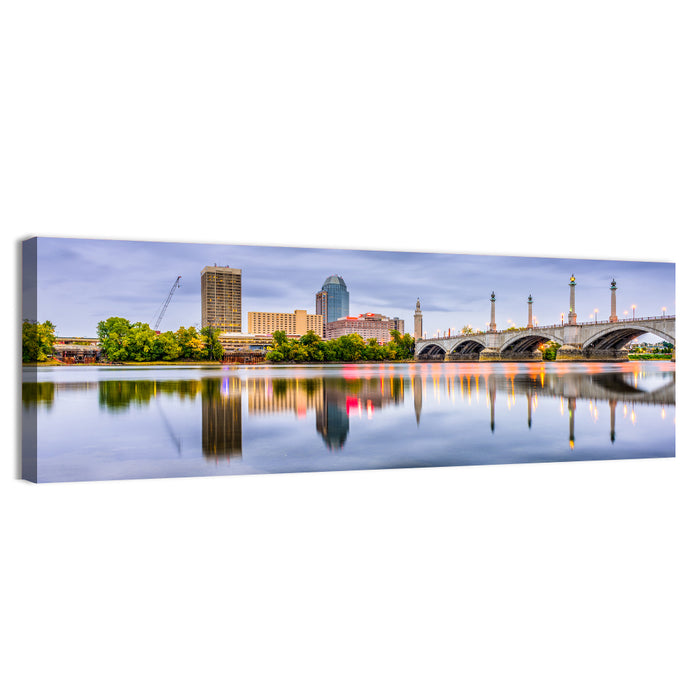 Springfield Memorial Bridge Skyline Wall Art as a canvas print