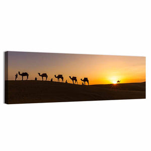 Camel Caravan In Thar Desert Wall Art