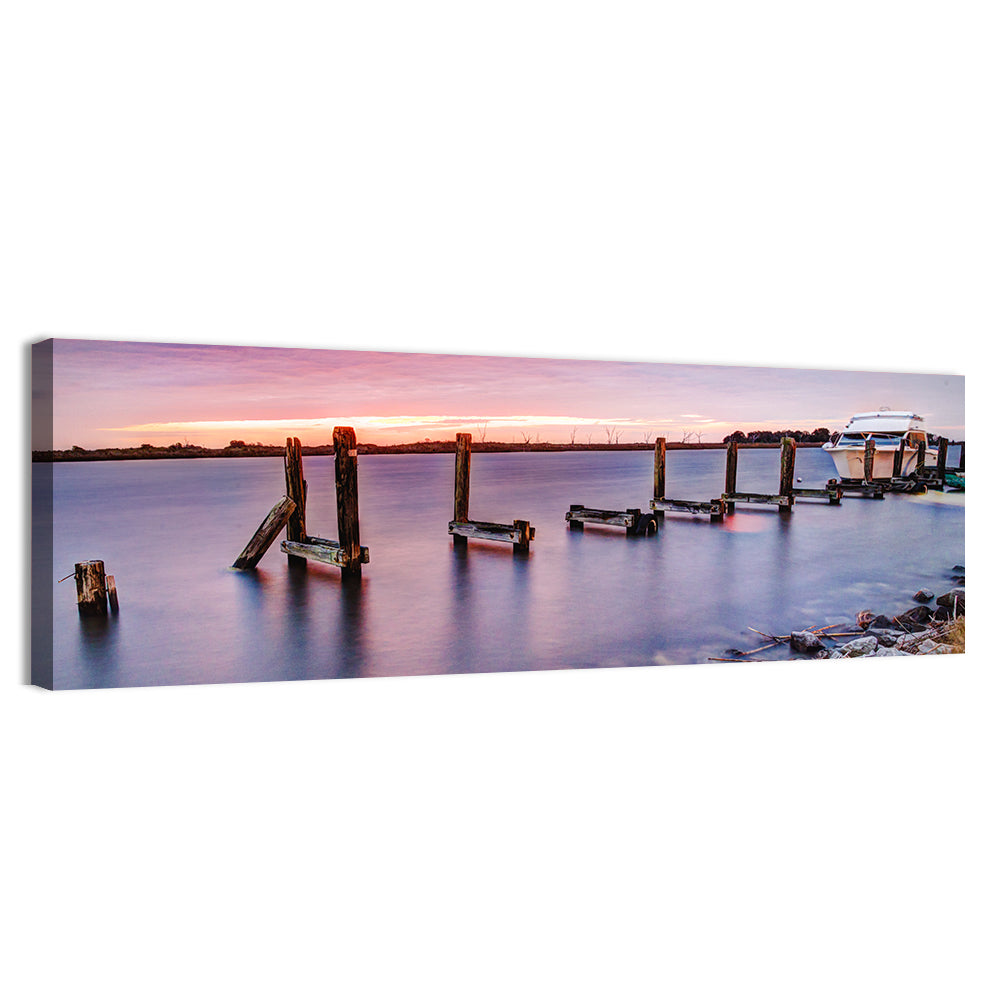 Bayou Lafourche Dock Sunrise Wall Art