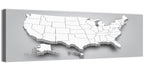 3d USA Map with Alaska and Hawaii Wall Art
