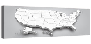 USA 3D Map Wall Art