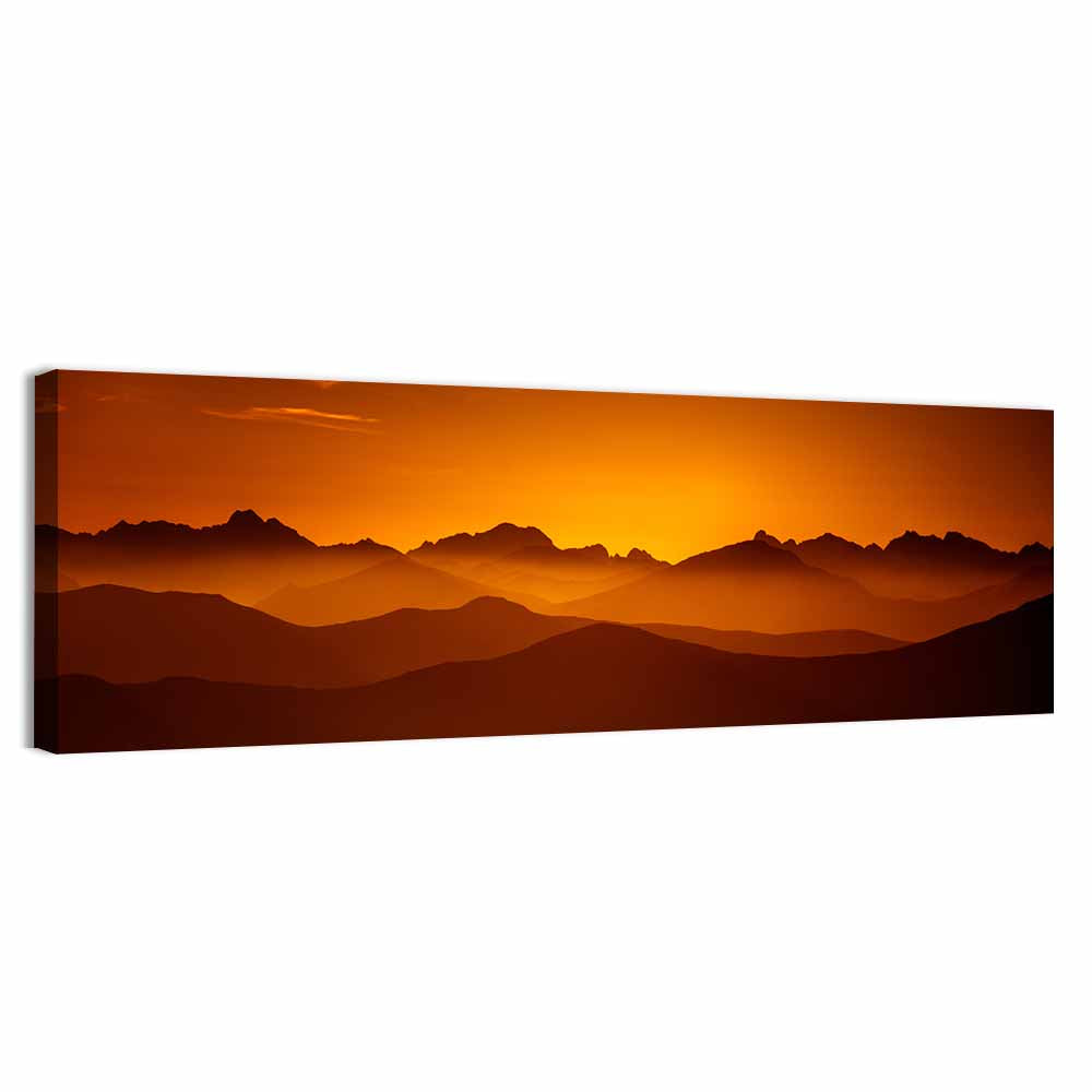 Tatry Mountains Sunset, Slovakia Wall Art, canvas print, panoramic