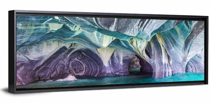 Marble Caves of Lake General Carrera Wall Art as a framed canvas