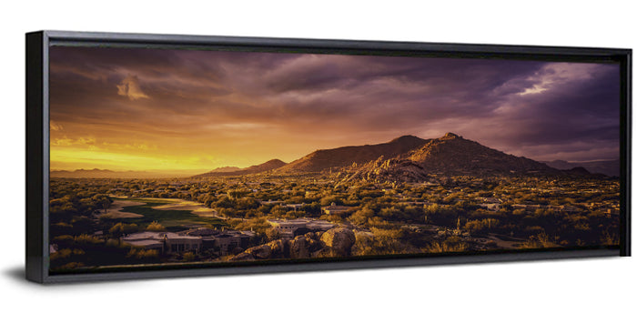 Scottsdale Desert Sunset Wall Art as a framed canvas