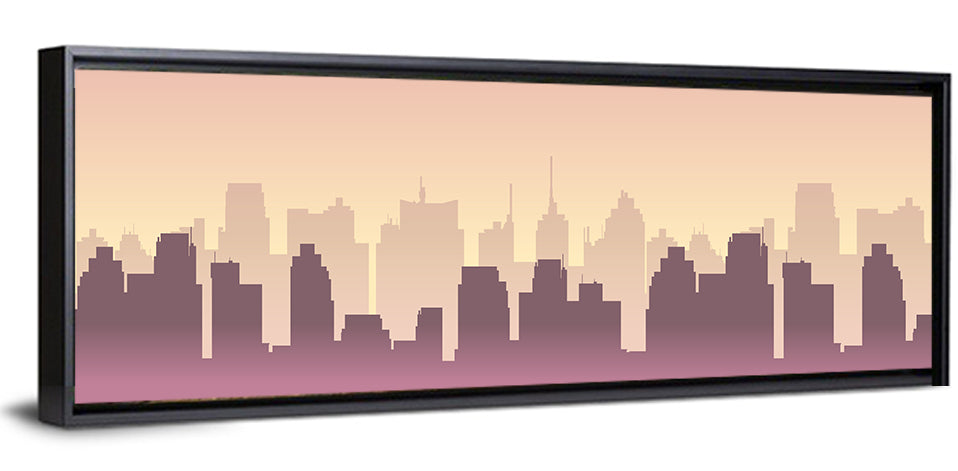 Silhouetted City Skyline Wall Art