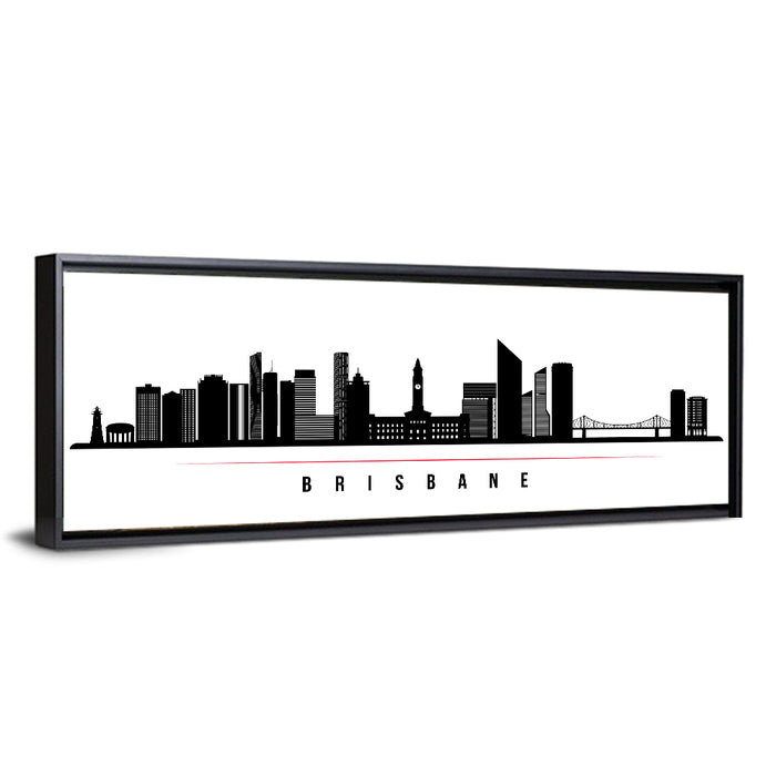 Brisbane City Skyline Wall Art as a framed canvas