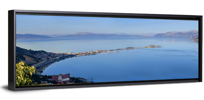 Eğirdir Lake Peninsula Wall Art as a framed canvas
