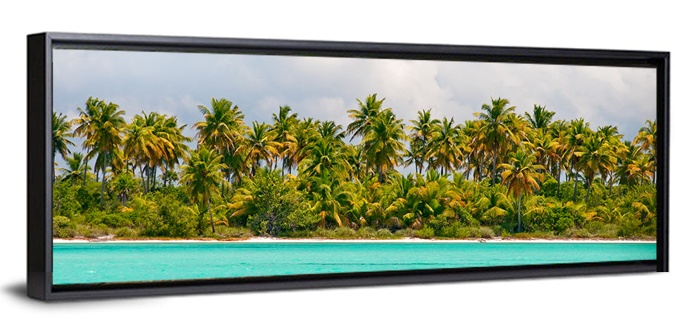 Turquoise Lagoon Palm Tree Beach Wall Art