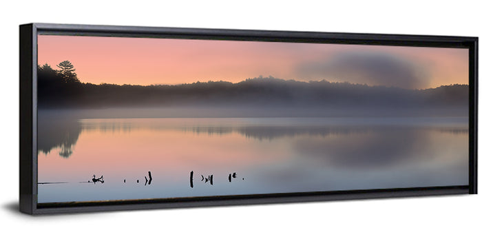 Pete's Lake at Dawn Wall Art as a framed canvas