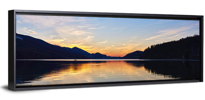 Fuschl Lake Sunset Reflections Wall Art as a framed canvas