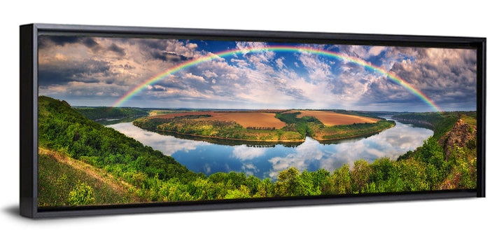 Dnister River Wall Art as a framed canvas