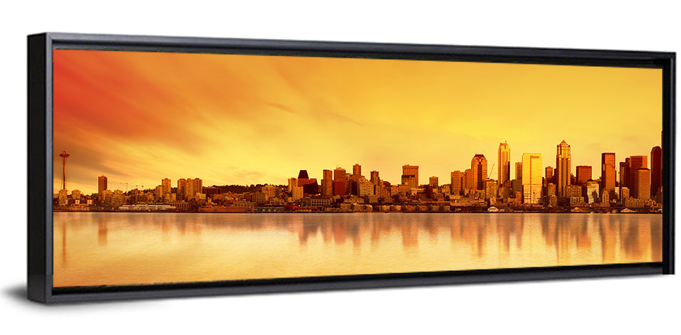 Seattle Skyline in Golden Hour Wall Art
