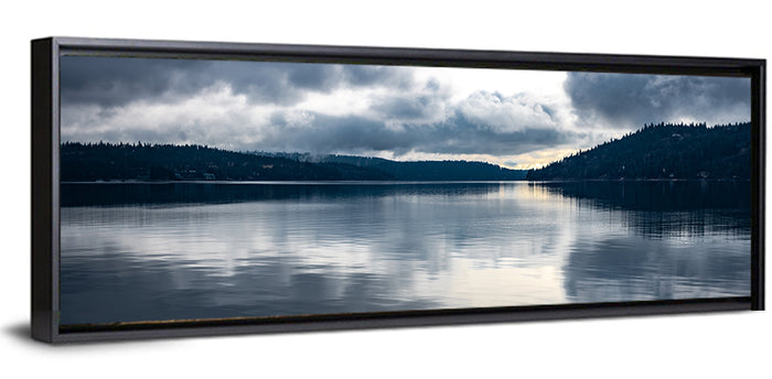 Coeur D'alene Lake Reflection Wall Art as a framed canvas