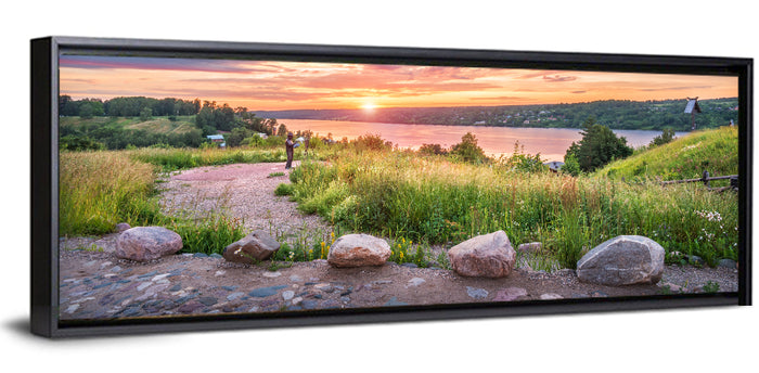 Mount Levitan Sunset Wall Art as a framed canvas