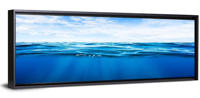 Split-level Ocean Sunlight Wall Art as a framed canvas