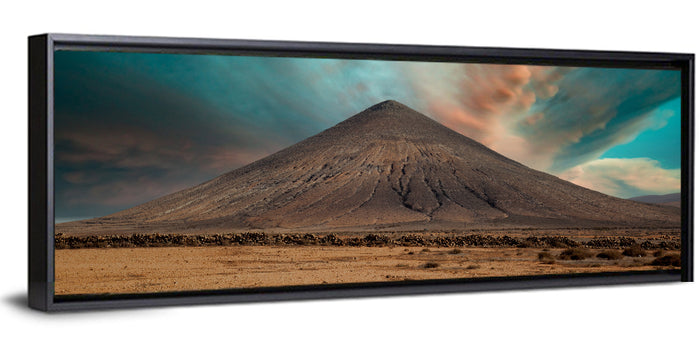 Volcanic Cone at Golden Hour Wall Art as a framed canvas