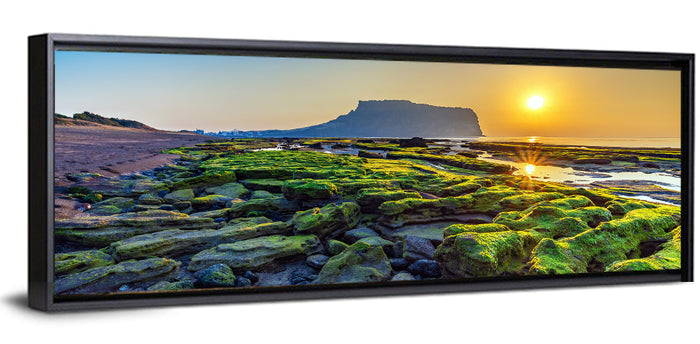 Seongsan Ilchulbong Sunrise Wall Art as a framed canvas