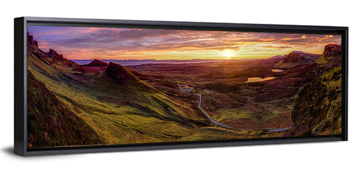 Quiraing Isle of Skye Sunset Wall Art as a framed canvas