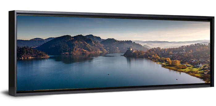 Niedzica Castle on Czorsztyn Lake Wall Art as a framed canvas
