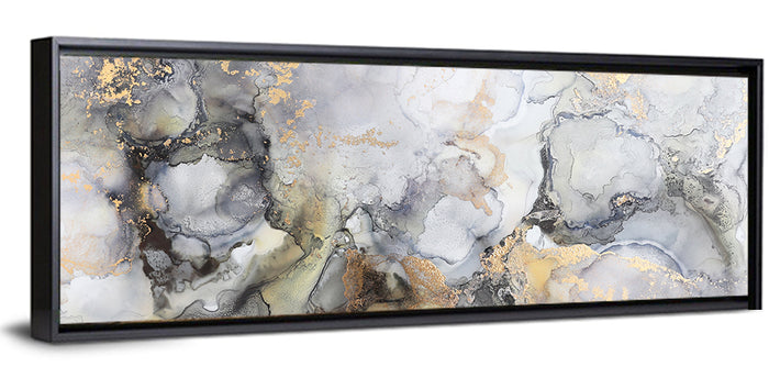 Gold Foil Marble Abstract Wall Art as a framed canvas