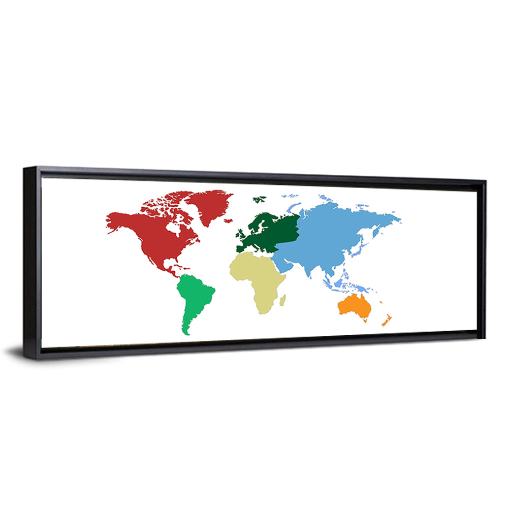 World Continents Map Wall Art