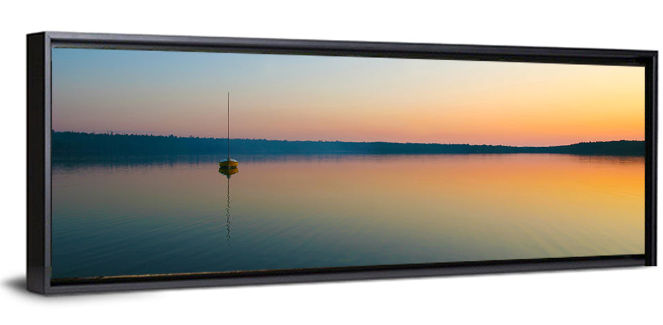 Cyprus Lake Sunset Boat Wall Art