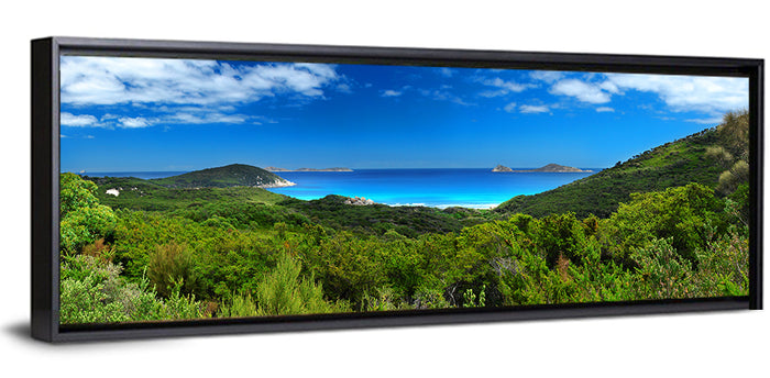 Wilsons Promontory Coastal Panorama Wall Art as a framed canvas