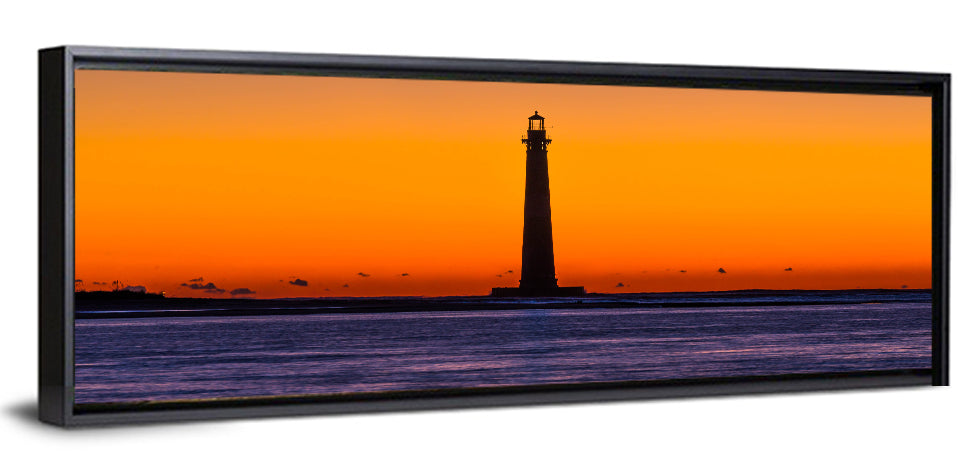 Minimalist Lighthouse Silhouette at Twilight Wall Art