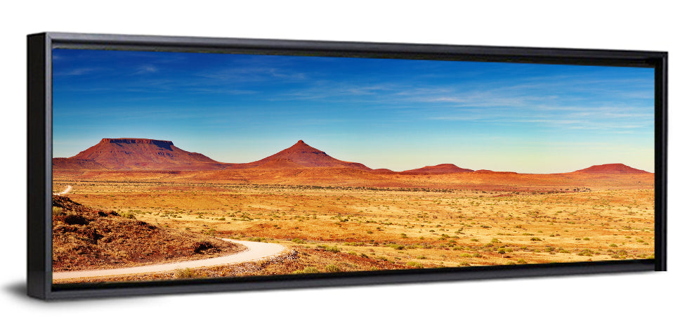 Damaraland Desert Landscape Wall Art, framed canvas, panoramic