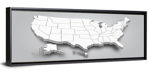 USA 3D Map Wall Art