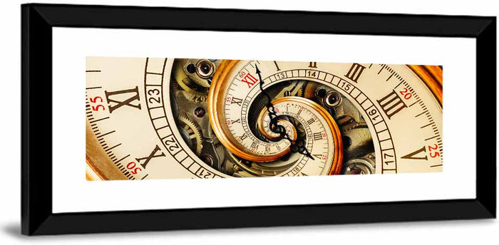 Steampunk Spiral Clock Wall Art as a framed print