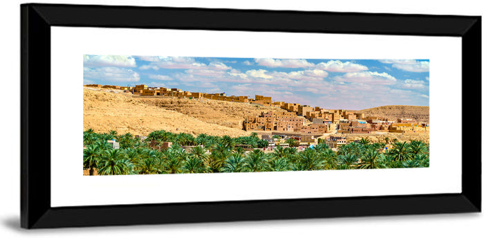 Ksar Bounoura Oasis Town Vista Wall Art as a framed print