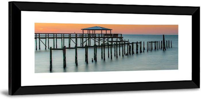 Fairhope Pier at Sunset Wall Art as a framed print