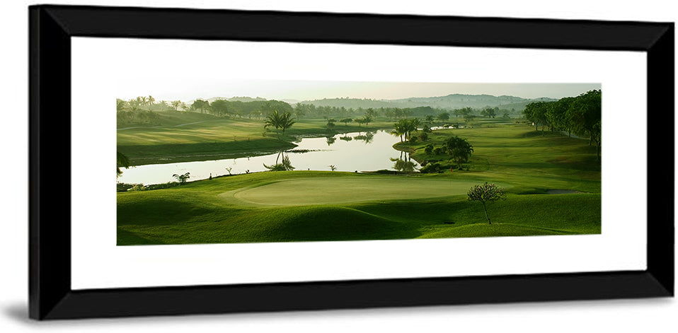 Golden Hour Putting Green by the Lake Wall Art