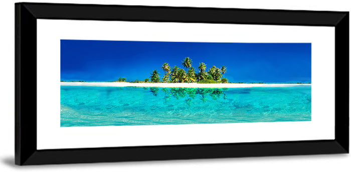 Tranquil Split-level Tropical Island Seascape Wall Art as a framed print