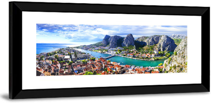 Omiš Cetina River Mouth Canyon View Wall Art as a framed print