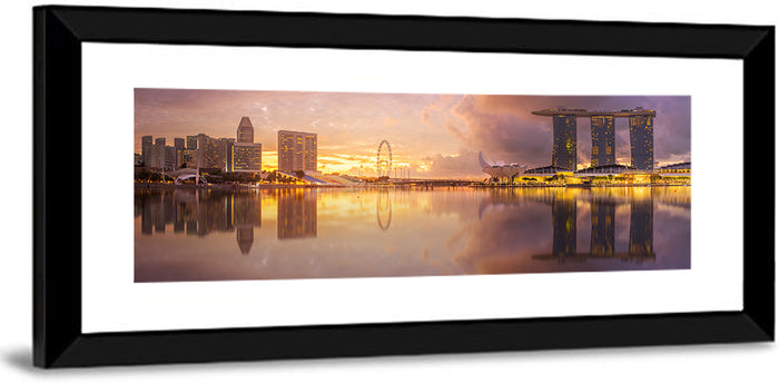 Marina Bay Skyline at Dusk Wall Art as a framed print