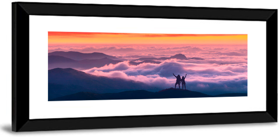 Sunset Summit Hikers Wall Art