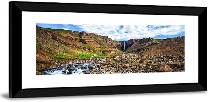 Hengifoss Waterfall Wall Art as a framed print