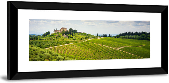 Chianti Vineyard Hills Wall Art as a framed print